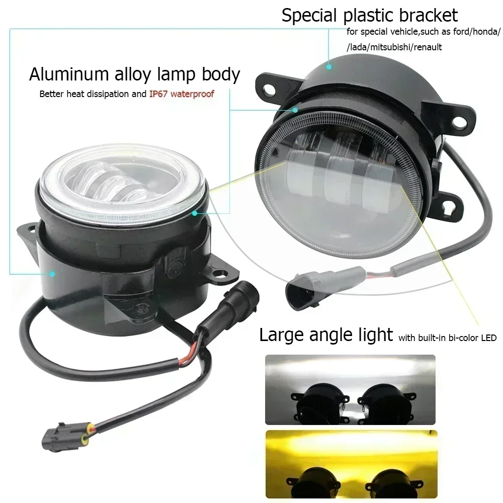 Фото 2 шт. обновленные светодиодные противотуманные фары Angel Eyes для Ford C-MAX S-MAX Grand C-max противотуманные фары дальнего света с линзами DRL автомобиля PTF 40 Вт 12 В №3