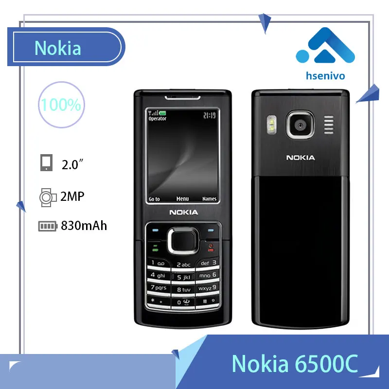 

Nokia 6500c refurbished-Original Nokia 6500 Classic UnlockedPhone 3G Quad- Band Support English/Russian/Arabic Keyboard