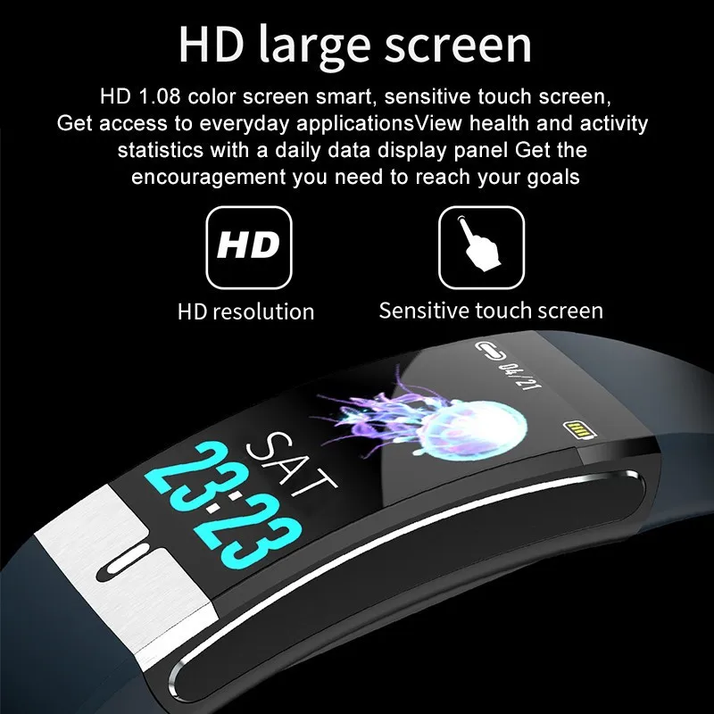 Premium E66 Smart Watch ECG Temperature Measurement Heart Rate Blood Pressure Oxygen Wristband Health Fitness Bracelet Band