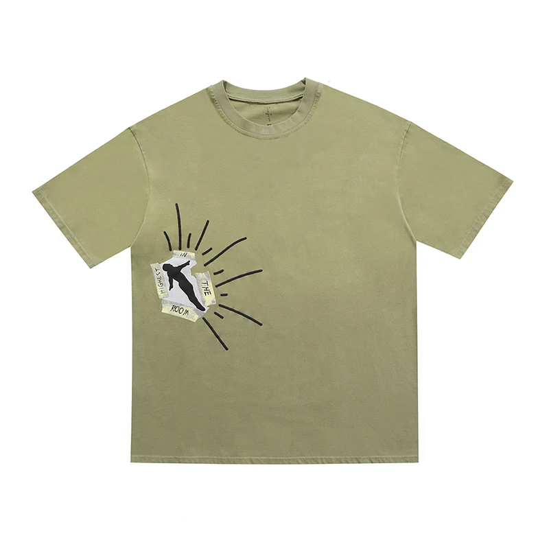 

Travis Scott Catcus Jack Retro Short Sleeve Tshirts Male and Female Round Neck Streetwear Casual Oversized Summer Top Tees