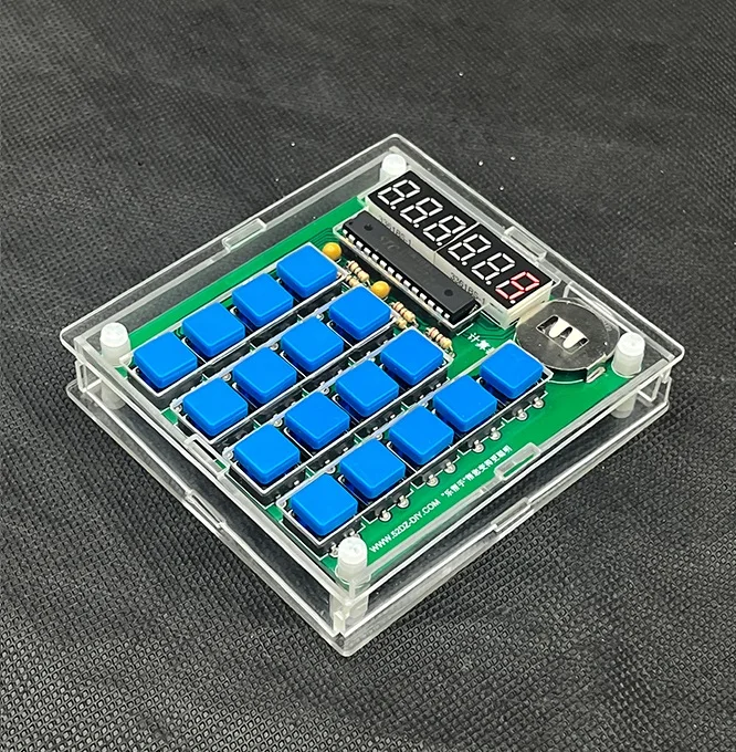DIY Calculator Kit Digital Display MCU Pocket Nixie Tube Calculator Module Transparent Case Auto Sleep For Soldering Practice