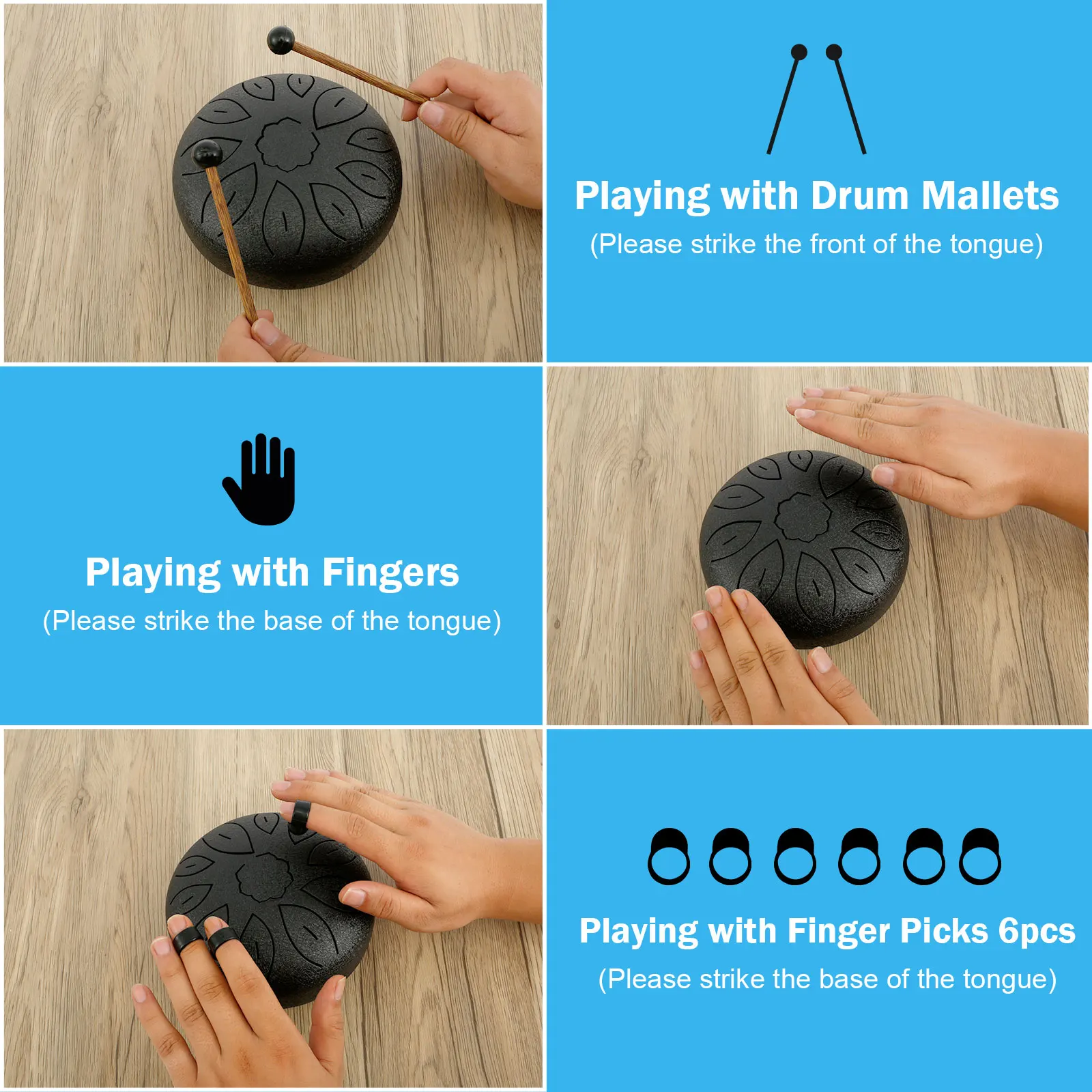 6 дюймов 11 примечаний дождь барабан для улицы долго держится язык экологически