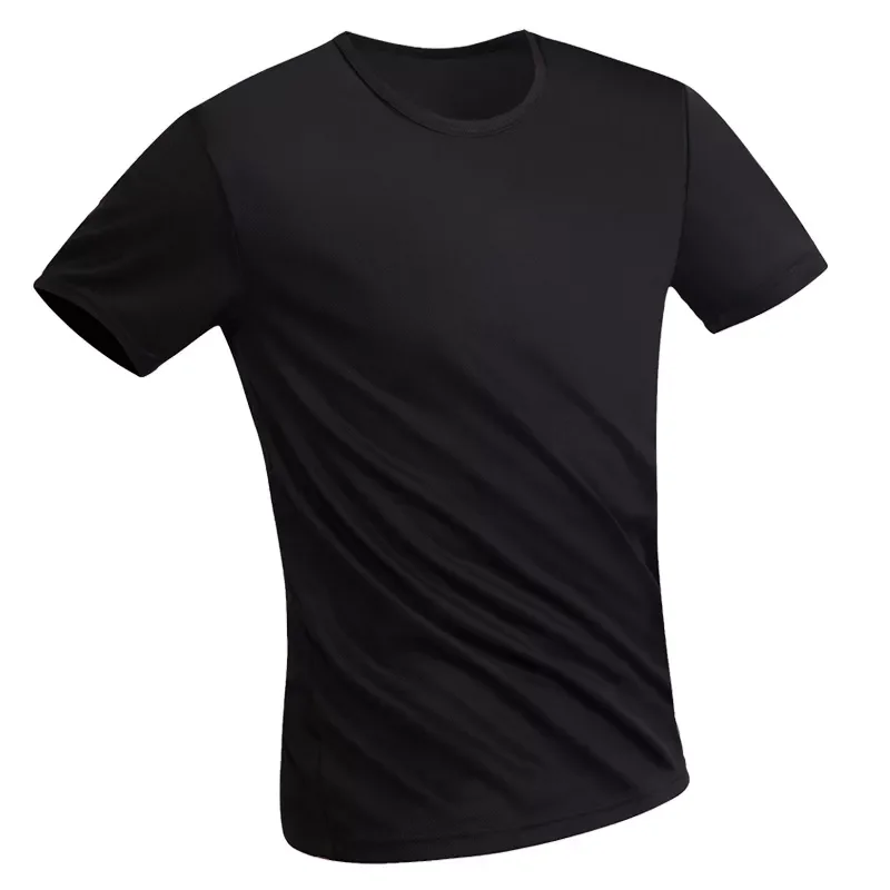 

New Men's T-Shirt Tops Short Sleeve Breathable Shirt Quick Dry Ice Silk T-Shirt Solid Color Loose O-Neck Men's Fashion T-Shirt