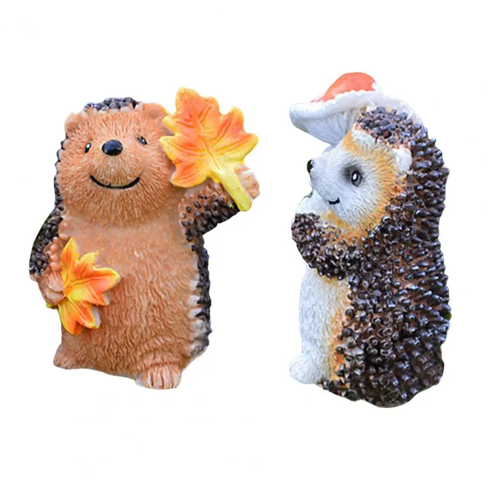 

1 пара фигурок ежика, яркая декоративная крепкая статуя мама и сын ежика, садовый декор