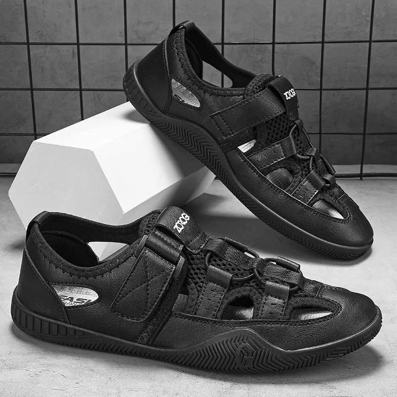 Summer Men Hiking Shoes Breathable Male Trekking Shoes Outdoor Sports Men Walking Shoes Toe Protection Anti-slip Casual Sneakers