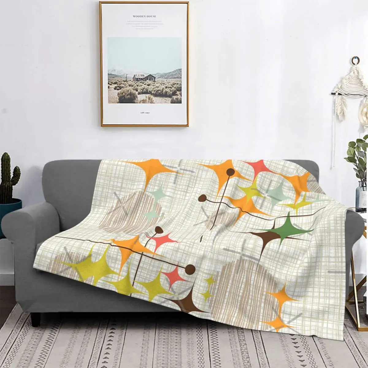 

Eames Era Starbursts And Globes 3 (Bkgrnd) Throw Blanket Beds For Picnic Hoodies Duvet Cover Carpet And Carpet