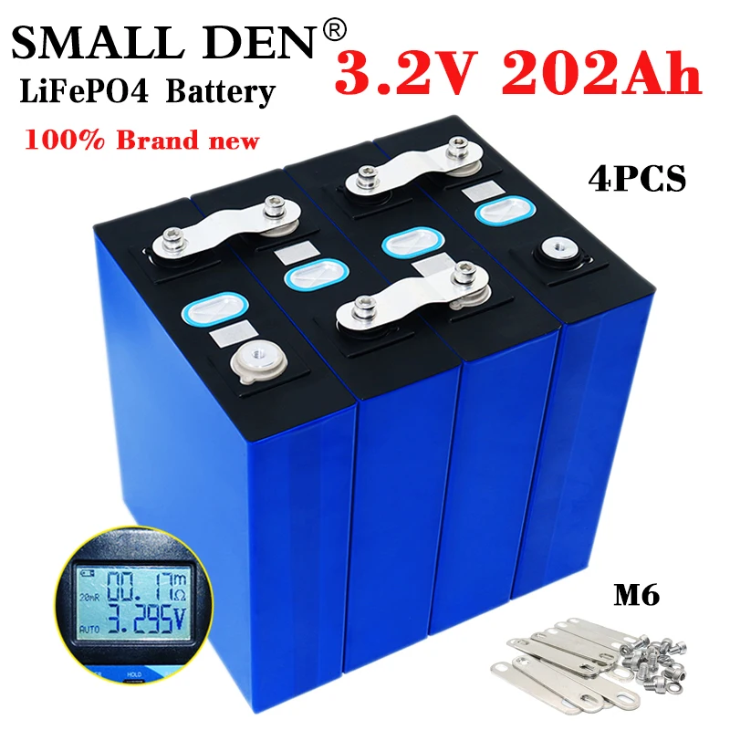 

4PCS NEW 3.2V 202Ah lifepo4 Battery 3C High power DIY 12V 24V 200Ah Solar storage Electric car golf car Inverter EU US Tax Free