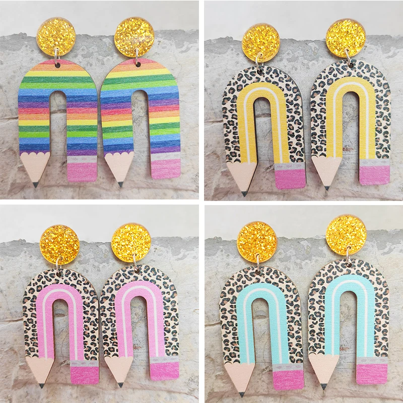 

Teacher's Earrings Acrylic Meteorology Astronomy Music Course Teaching Earrings Shining Powder Earrings Student Earrings gifts