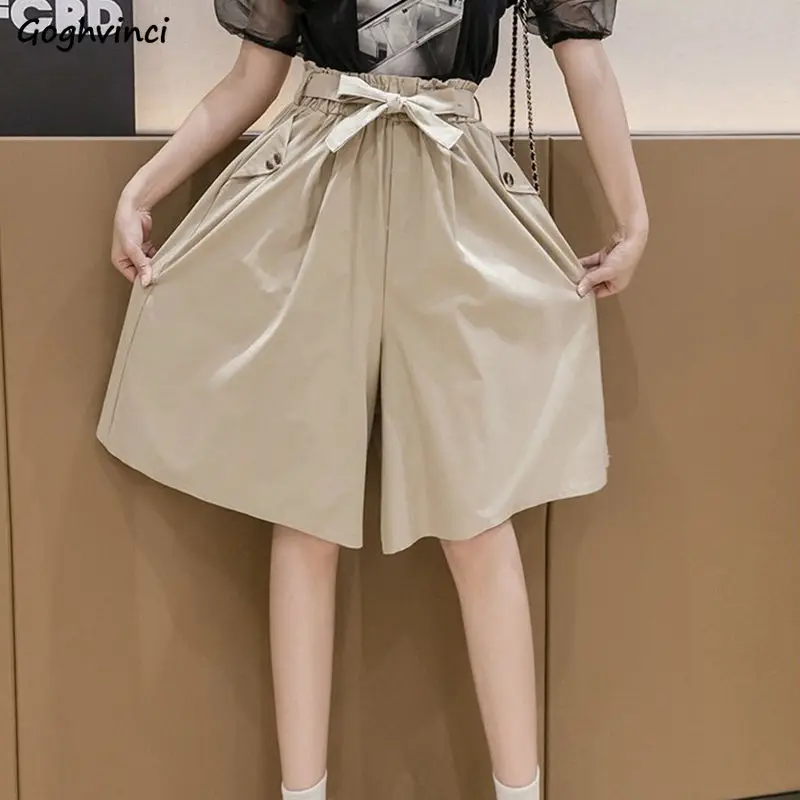 

Capris Women High Waist Pure Loose Official Leisure Elegant Neutral Harajuku Teens Young Chic Retro Stylish Soft Summer Hot Sale