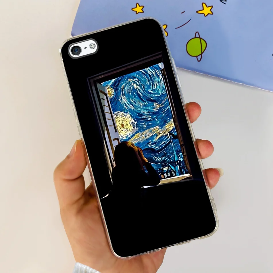 Чехол для iPhone 5 5s SE (2016) Модный чехол телефона с рисунком мягкая задняя крышка из