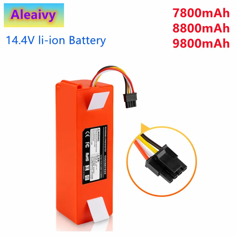 

100% NEW 9800mAh 14.4V li-ion Battery Vacuum Cleaner accessories for xiaomi mi robot Robotics cleaner roborock S50 S51 T4