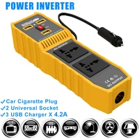 200w power inverter 12v 220v car voltage converter 12v to 220 transformer dc to ac inverter 3 usb 2 socket car adapter