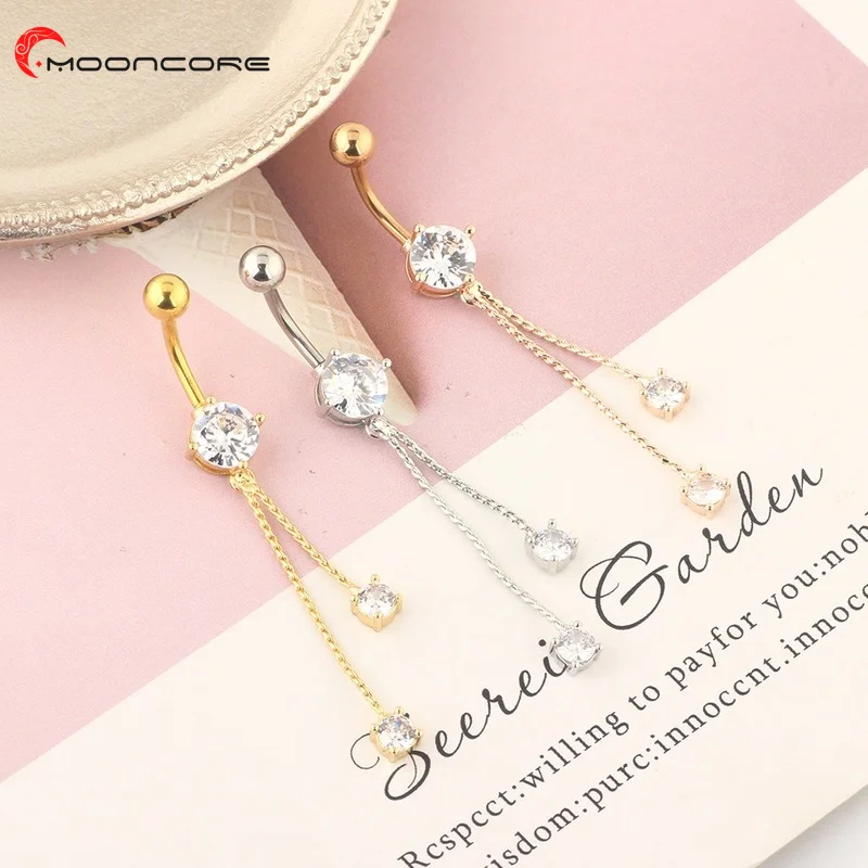 

MOONCORE Women Piercing Ring Trend Stainless Steel Long Dangling Sexy Accessories Punk Party Woman Body Jewelry Navel Piercings