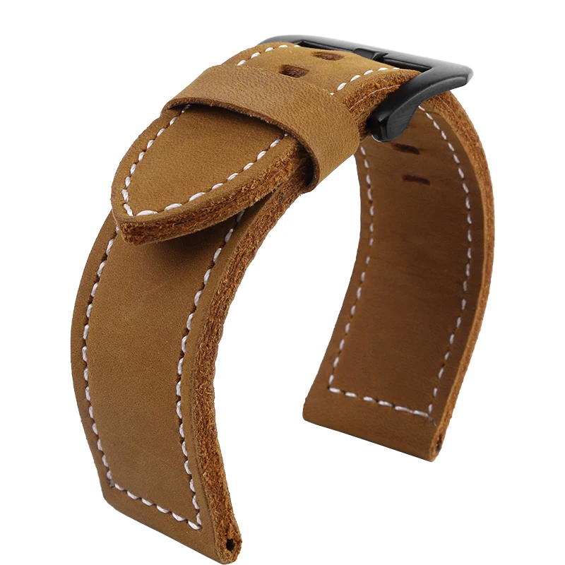 Кожаный ремешок одинаковой ширины для мужских часов толстый женский Panerai PAM111 441