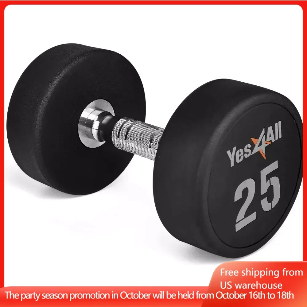 

25 Lbs Premium Heavy Weight Urethane Dumbbell Dumbbells to Exercise At Home Single Gym Dumbbells for Bodybuilding Large Fitness
