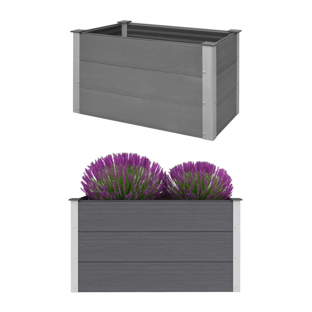 

Garden Planters, WPC Patio Plant Pots, Raised Bed, Garden Decoration Grey 100x50x54 cm