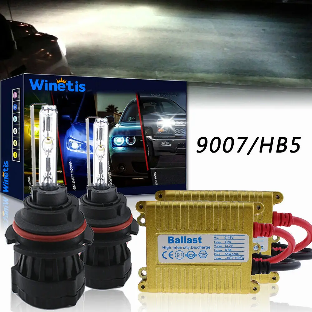 

55W 9007 Bi-Xenon Hid Headlight Bulb Conversion Ballast Kit Bulb 5000K Oem White