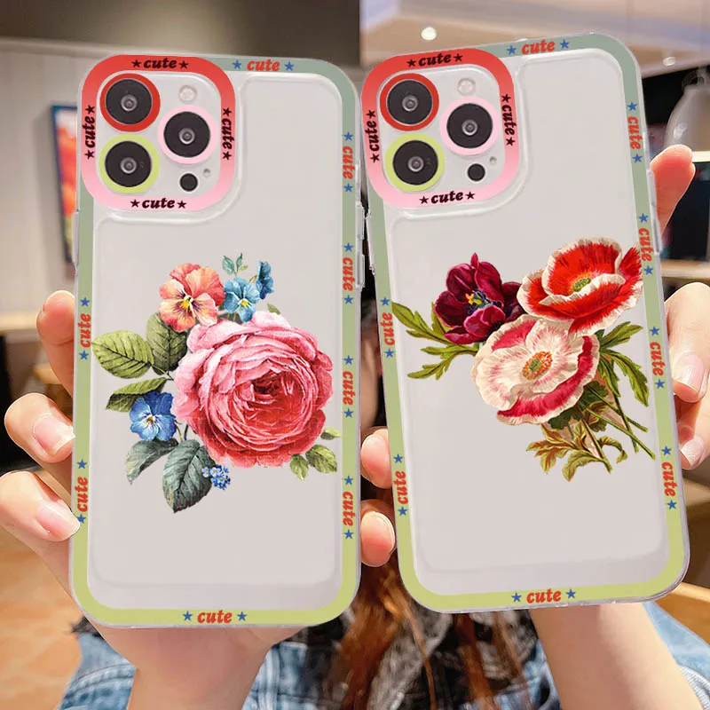 

Beautiful flower art Phone Case for iPhone 11 12 13 Mini Pro Max 14 Pro Max Case shell