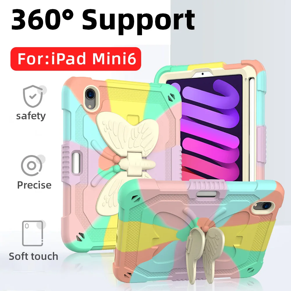 

Shockproof Tablet Case For ipad mini 6 case Shock Proof Full Body Kids Children Safe Tablet Stand Cover