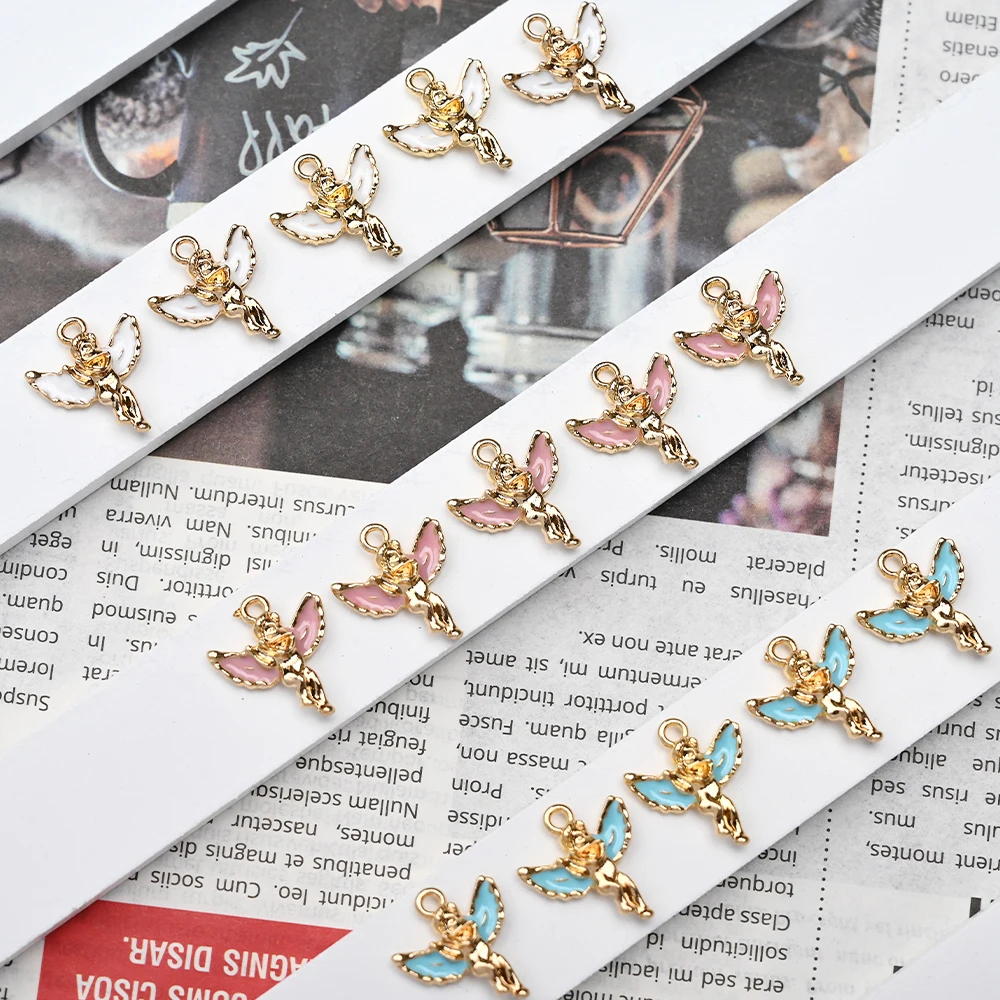 

10Pcs 3D Lovely Angel Enamel Nail Art Charms Gold Alloy Piercing Pendants Angel Nail Decoration Gothic Angel Manicure Craft Js8