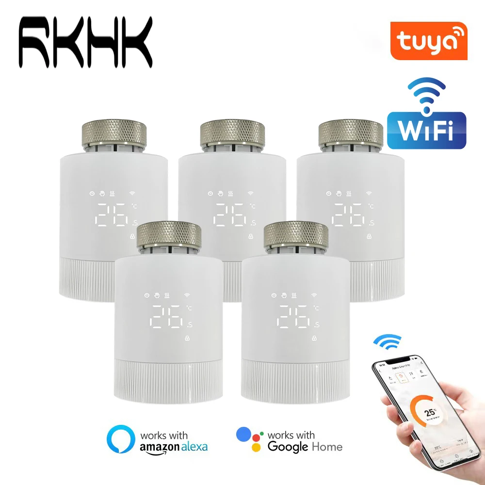 

Tuya Wi-Fi умный термостатический привод клапана радиатора домашний обогрев беспроводной термостат с дистанционным управлением поддержка Alexa Google Home