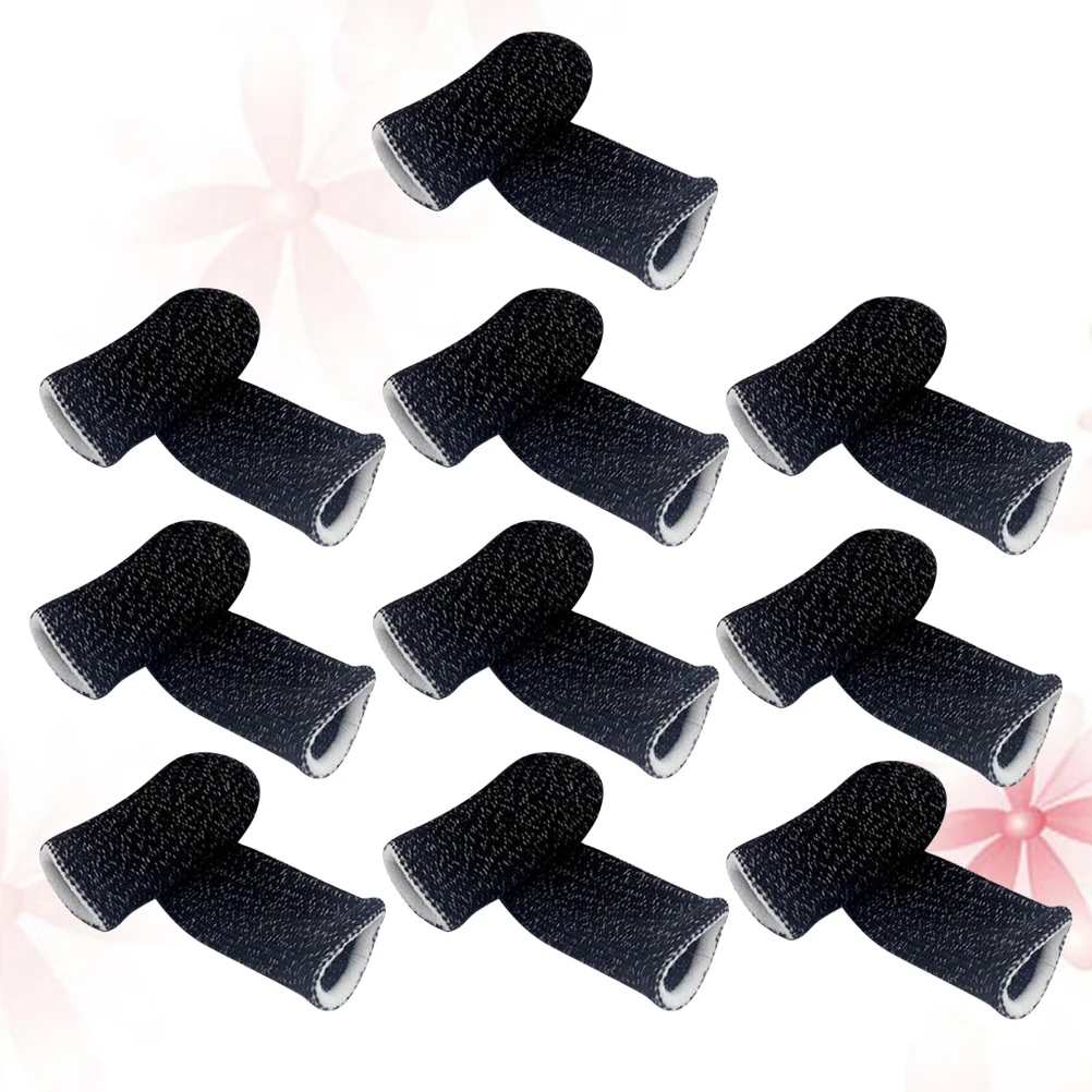 

10 Finger Sleeves Breathable Conductive Fabric Anti-slip Thumb Cot Finger Protector Finger Tip Cover for Screen Touching