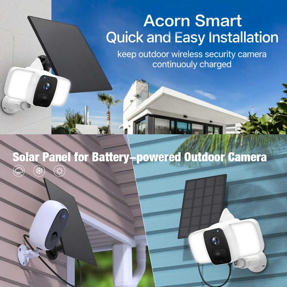 3m/10Ft Cable Waterproof Solar Panel 10W Mini Battery Charger for IP Security Camera Outdoor USB Charging |