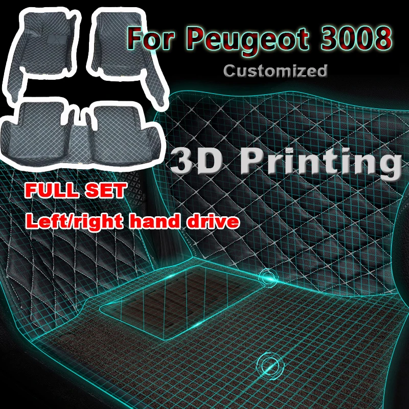 

Car Mats For Peugeot 3008 P84 2017~2022 Leather Floor Mat Carpets Protective Pad Rugs Interior Parts Car Accessories 2018 2019