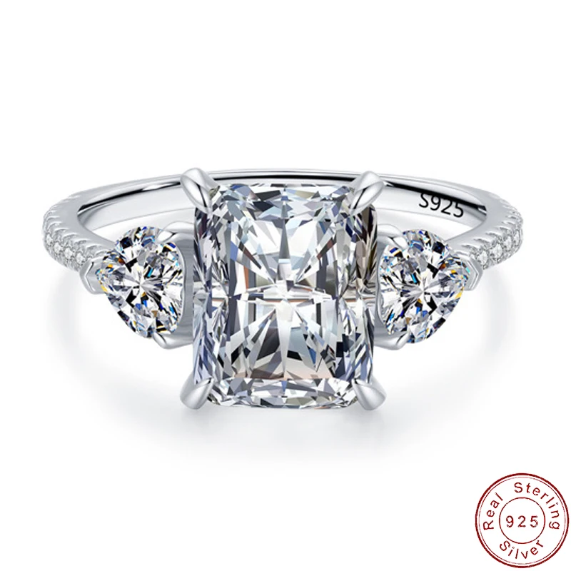 JIALY сверкающее европейское кольцо на палец AAA CZ с большим прямоугольным лицом