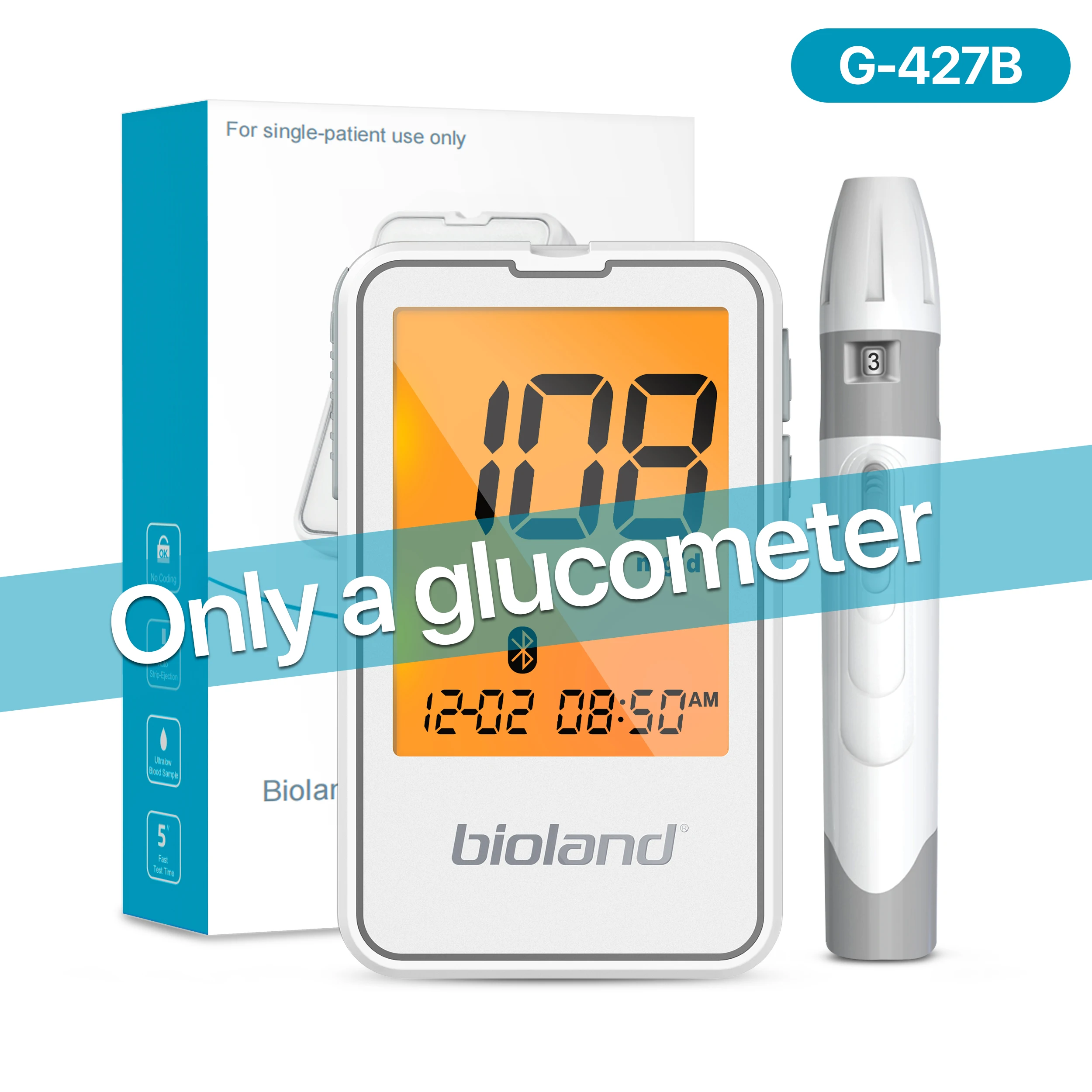 Bioland G-425-3 Измеритель уровня глюкозы в крови с тестовыми полосками Глюкометр для