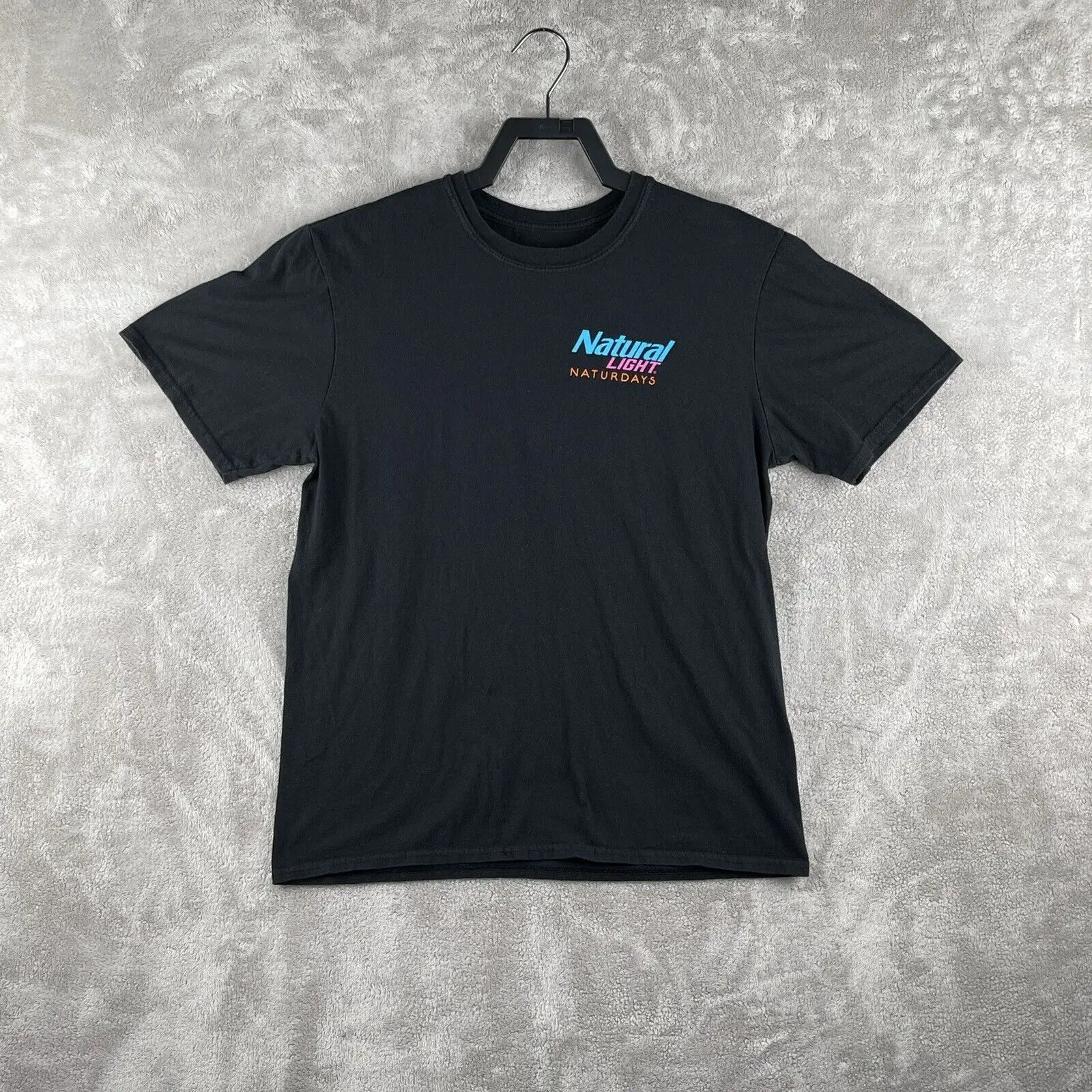 Натуральная женская футболка с неоновым Фламинго Naturdays черного цвета среднего