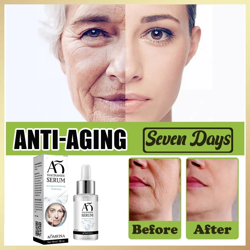 Anti-aging wrinkle-removing facial serum to eliminate facial wrinkles, fine lines around the eyes, crow’s feet and neck wrinkles