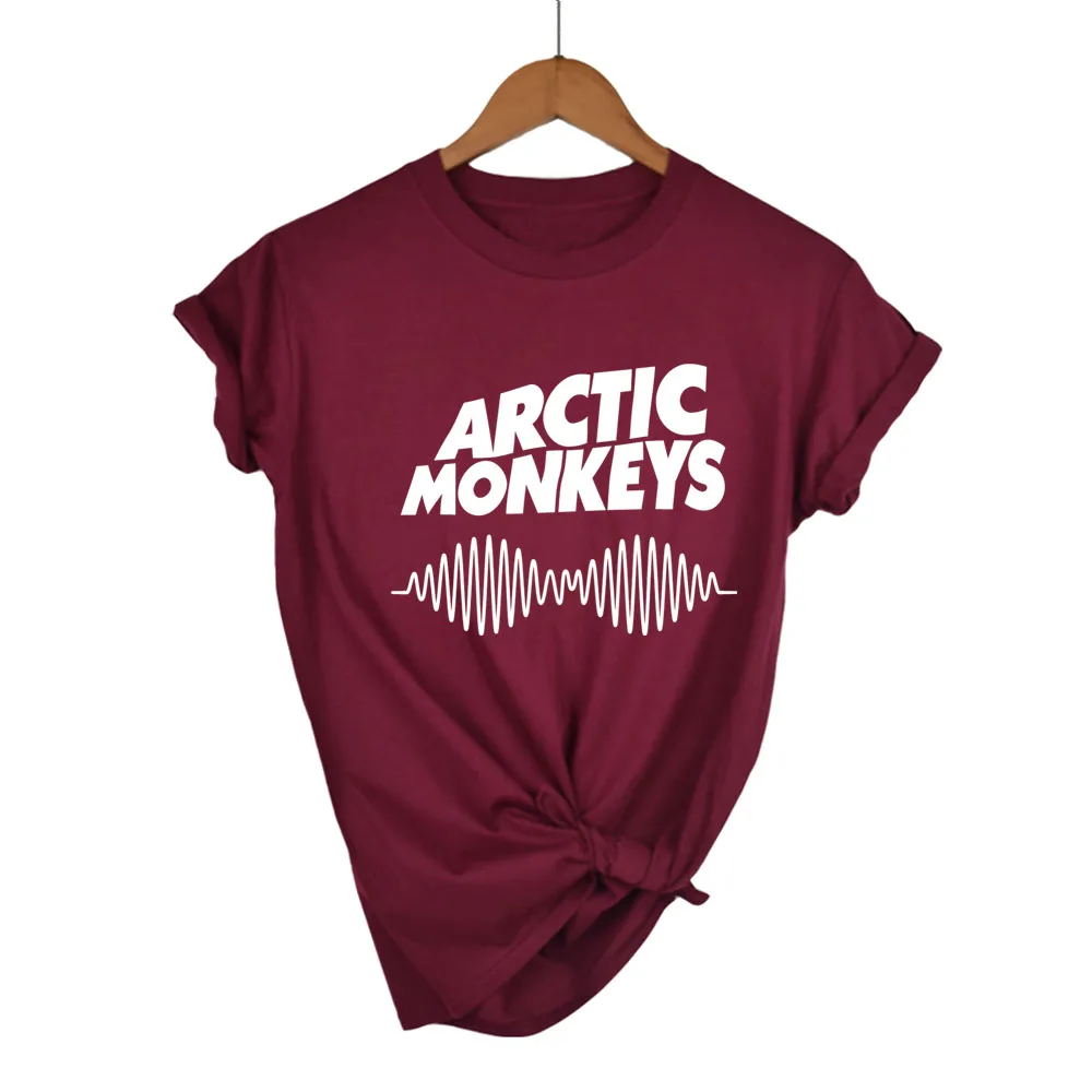 ARCTIC MONKEYS звуковая волна футболка с принтом женская коротким рукавом и круглым