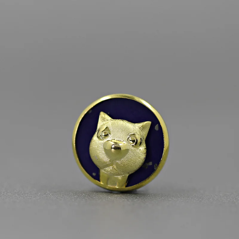 

INATURE 925 Sterling Silver Lapis Lazuli Cute Animal Cat Brooch Pin For Women Fashion Women Men Party Jewelry Gift