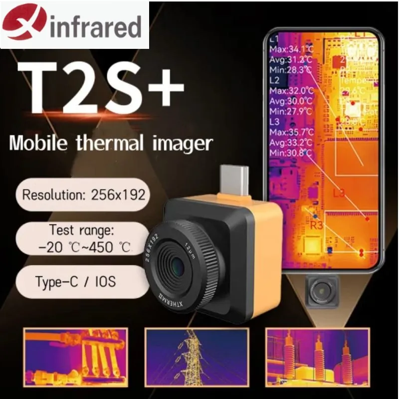 

InfiRay Thermal Imaging Camera for Smart Phone T2S Plus T2L Android Type C PCB Floor Heat Inspection P2 Infrared Thermal Imager