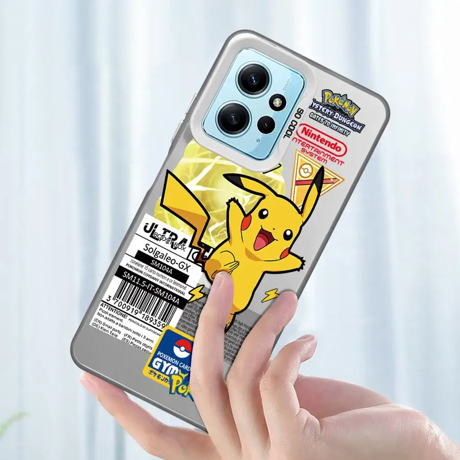 Pokemons Pickchus Gengar для Xiaomi Redmi Note 11 Pro 12 10 11s 12s 13 Plus 9 9s 10s 9Pro серебряный чехол телефона