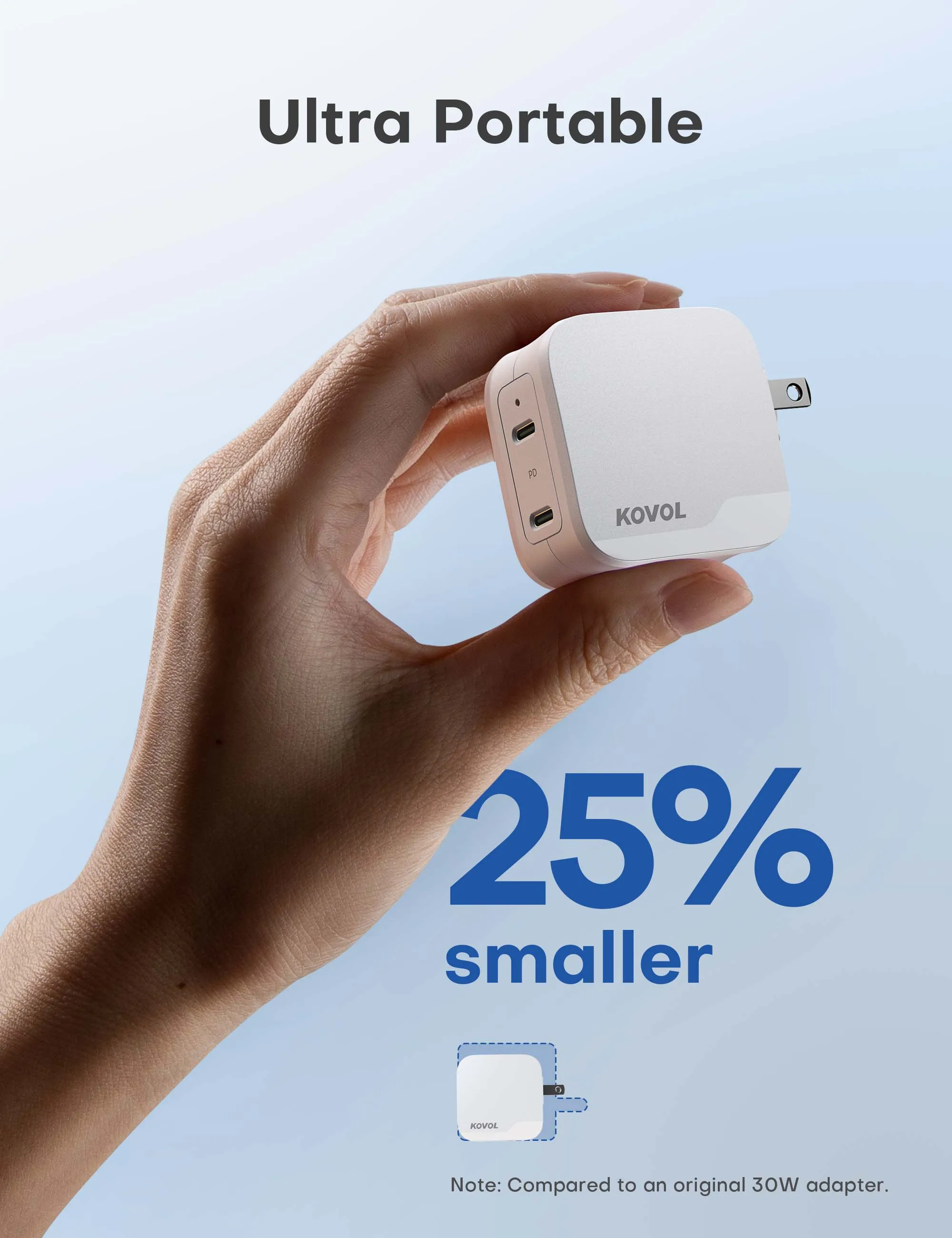 KOVOL 40W USB C Charger Dual PD 20W PPS 25W Fast Charger Adapter For iPhone 13 12 Pro Samsung Gaxaly S21 Xiaomi Phone Chargers