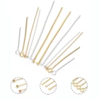 200 шт., шпильки для сережек, золотистыеСеребристые аксессуары для сережек, 20304050 мм