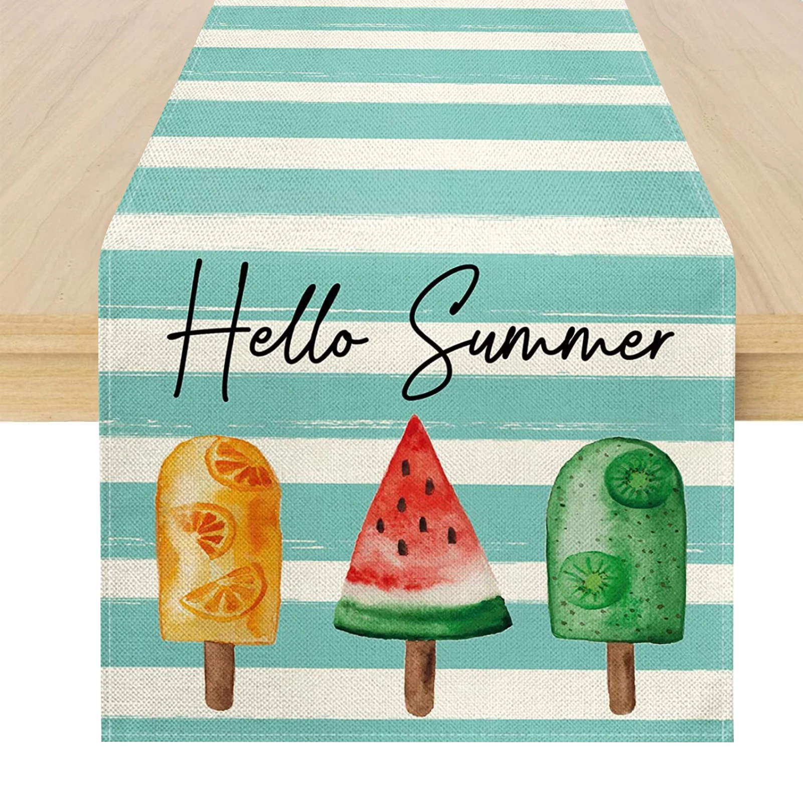 

Party Decoration Seasonal Soft Summer Style Linen Beach Tabletop Cover Practical Durable Wear Resistant Wedding Table Runner