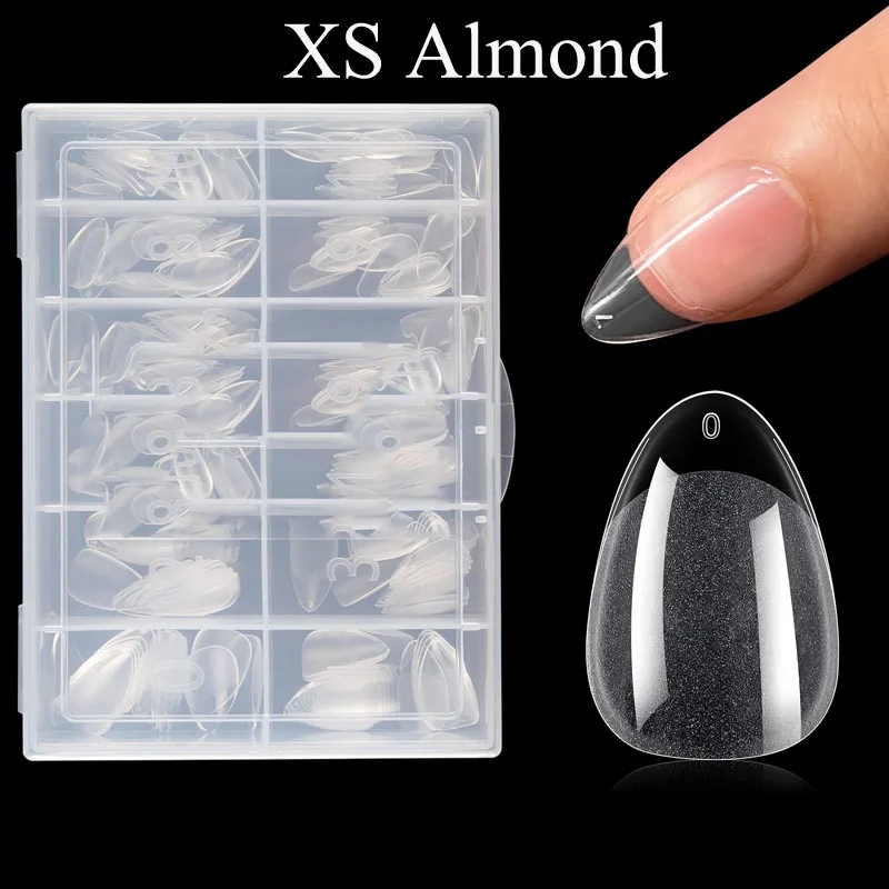 

Soft Gel XS NailsTips Extension False Nails System Full Cover Press On Nail Sqaure Almond Fake Nail Sculpted Tips 240Pcs Box