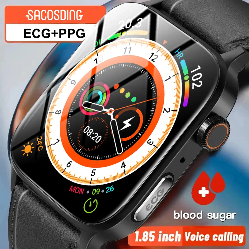 

ECG+PPG Non-Invasive Blood Glucose Smart Watch Men Women Healthy Watches Blood Pressure Exercise Smartwatch Blood sugar Meter