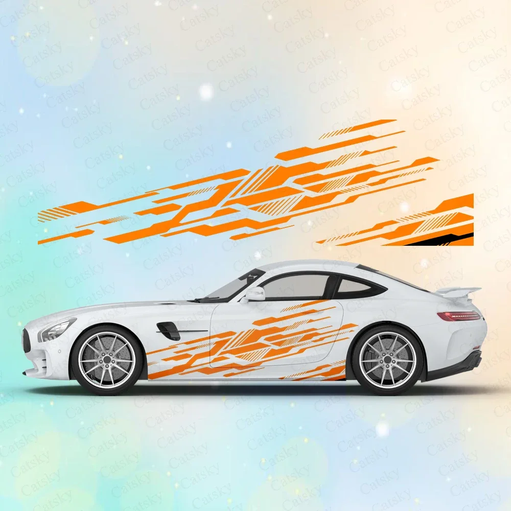 Абстрактные короткие полосы большие автомобильные наклейки и на кузов