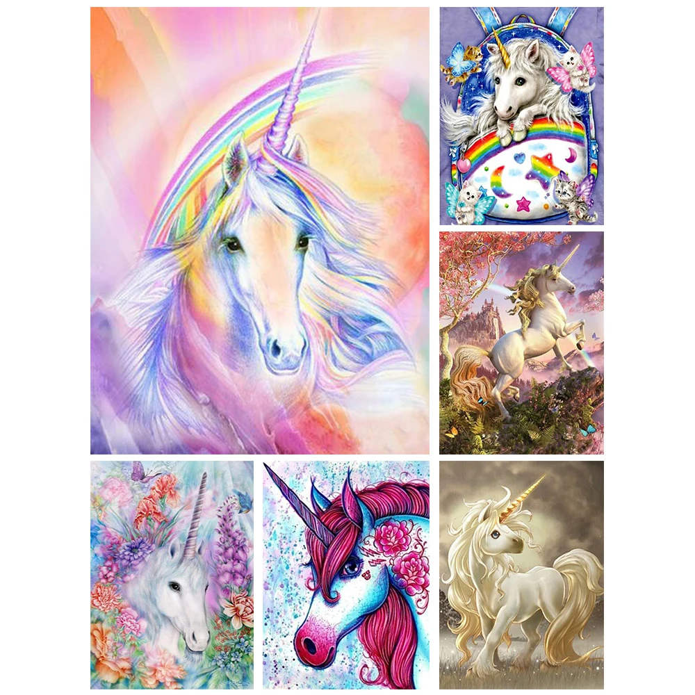 

Diamond Painting Cartoon Magical Unicorn Cross Stitch Kit Full Square Embroidery Mosaic Art Picture Crafts For Child Gifts Ll127