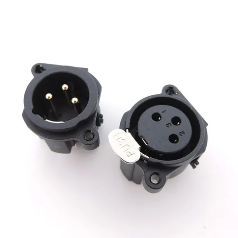 Gakaki 3-контактный XLR разъем «папа-мама» черный