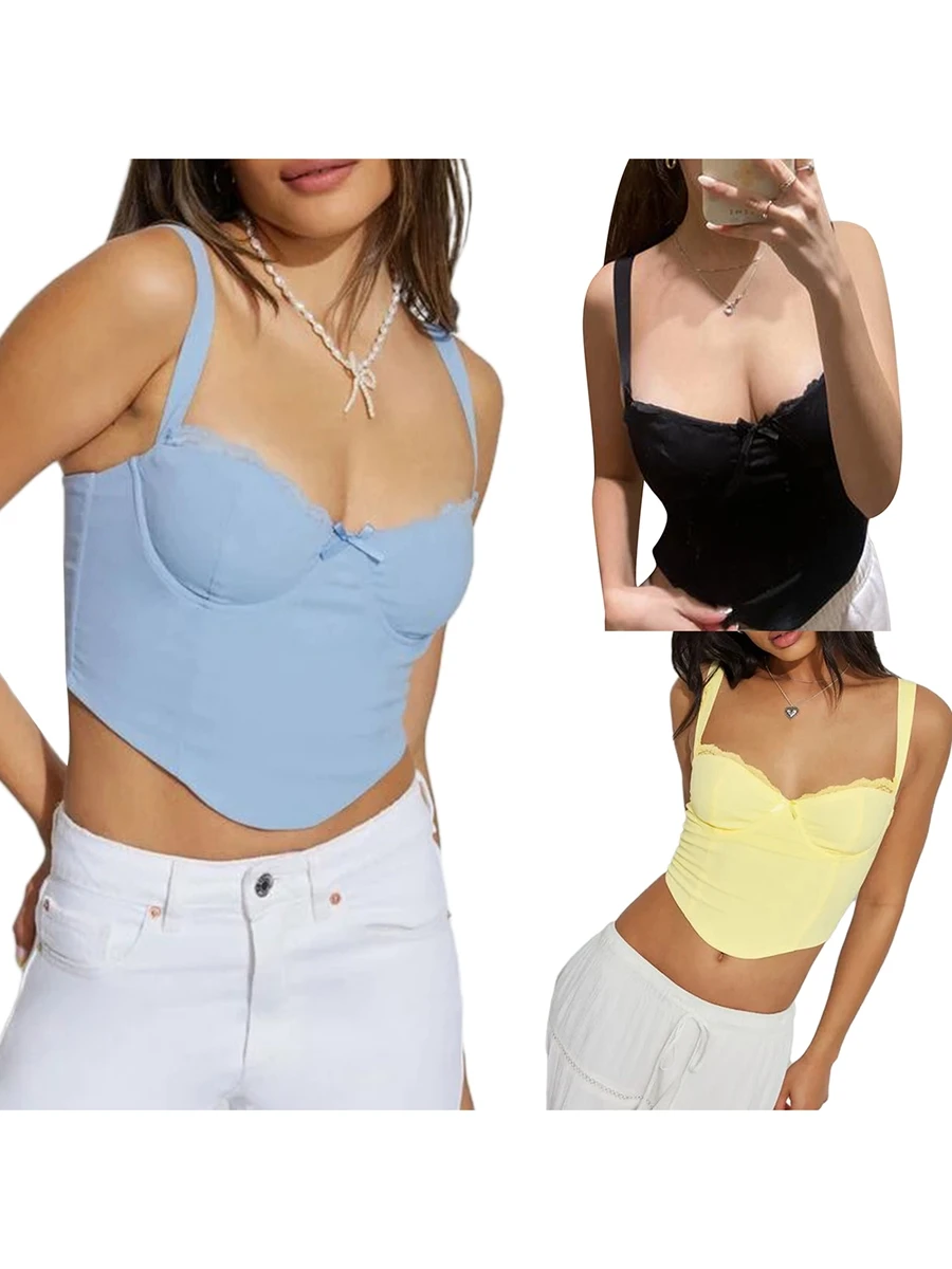 Женский сексуальный однотонный корсет без рукавов с открытой спиной