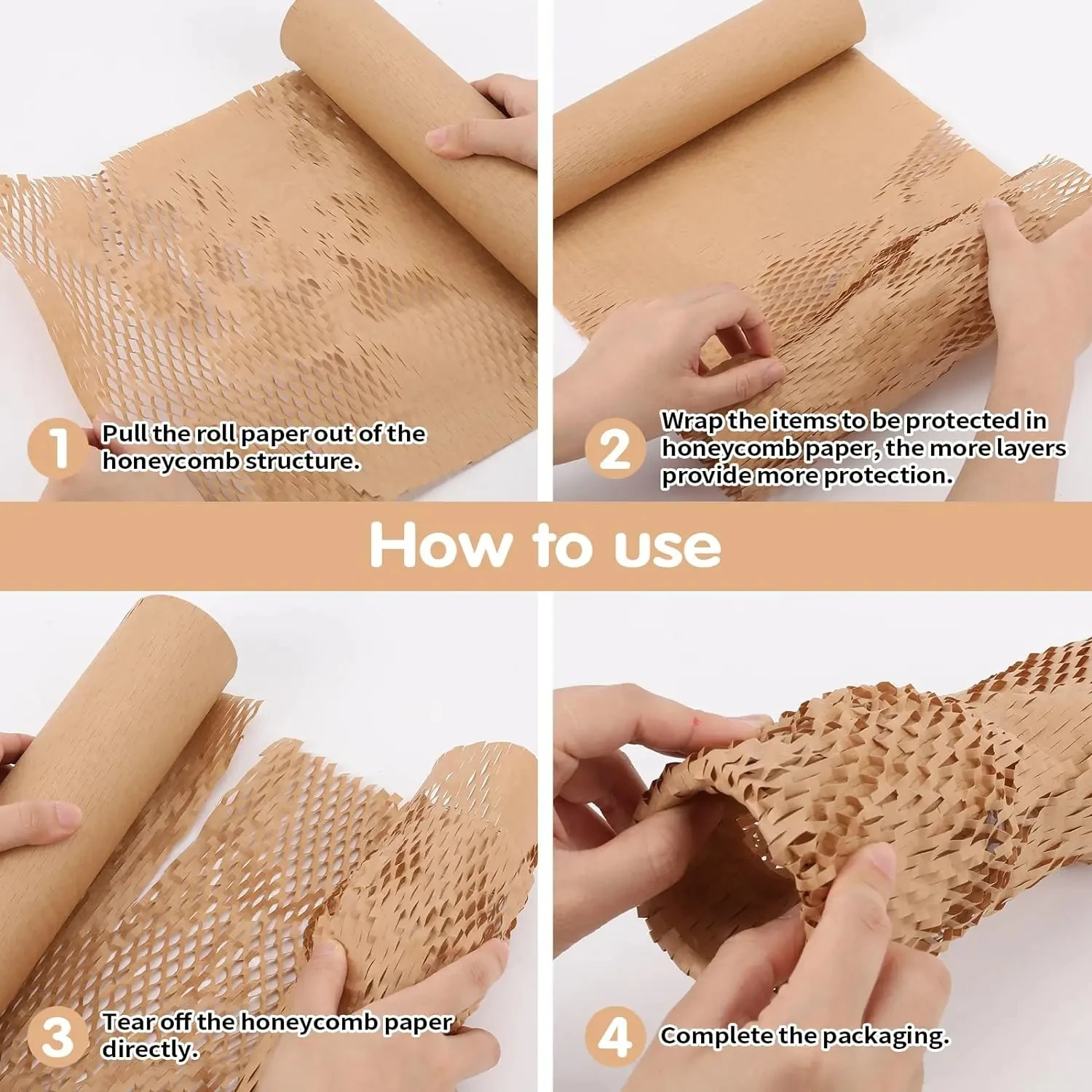 Hans Коричневая сотовая бумага для подарка рукоделия транспортной упаковки