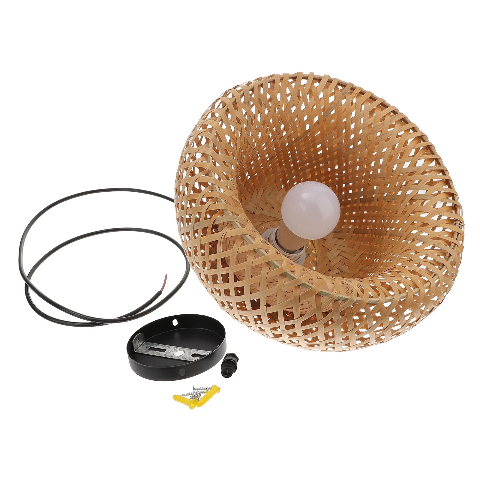 

Lamp Shade Light Ceiling Cover Rattan Pendant Lampshade Hanging Decorative Rustic Woven Bulb Floor Chandelier Wicker Natural