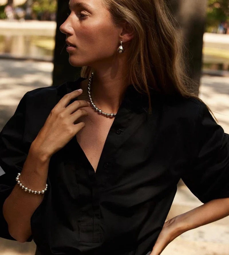 

Women The Elly Necklace Denmark Design L*e Studio Choker Beads 18K Plated