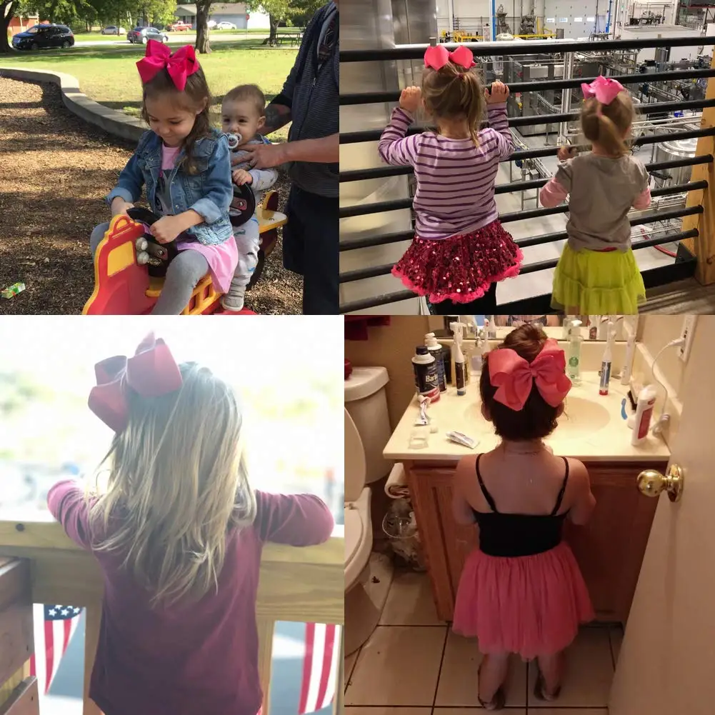 Банты из корсажной ленты 6 дюймов с зажимами для милых девушек большие заколки