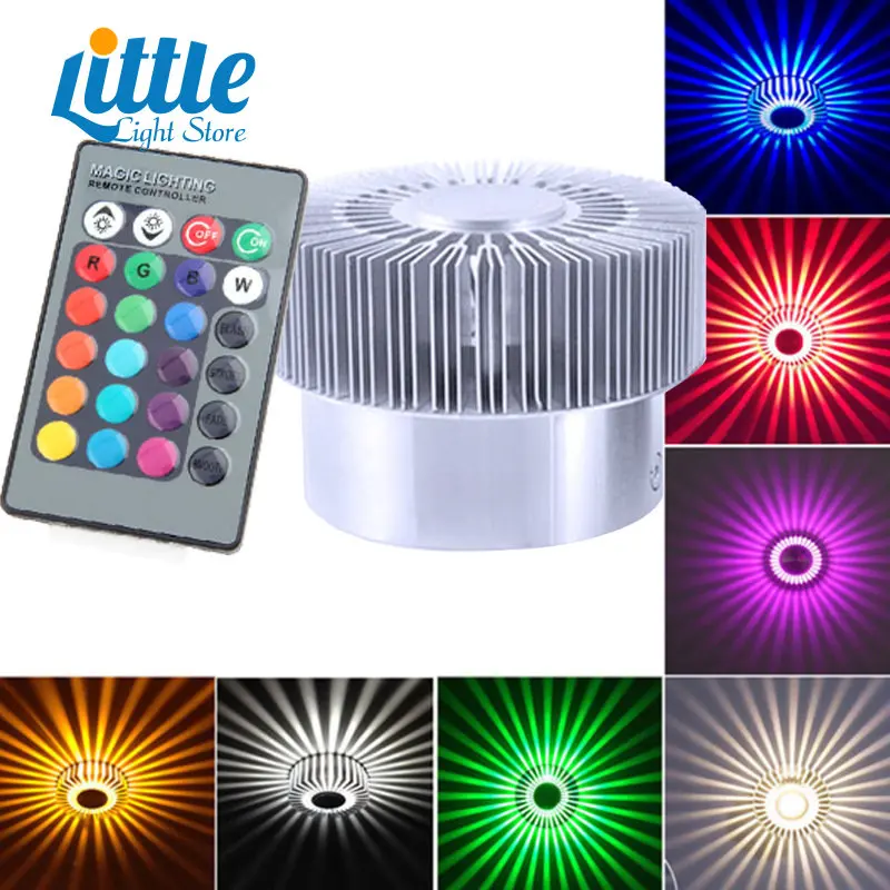 

Wall Lamp Bedroom Bedside Wall Lamp 3W Aluminum Wall Lamp High Power LED Chip RGB Colorful Sunflower Lighting Lamp
